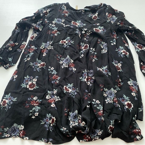 Free people black free swing top tunic dress floral print small - Picture 10 of 11